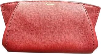 Cartier Pre-owned Leren Pouch - Dames - Vintage Clutch - Rood - ONE Size - Leer - Vintage