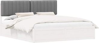 vidaXL Bed Frame with Upholstered Headboard Light Grey 180 x 200 cm vidaXL