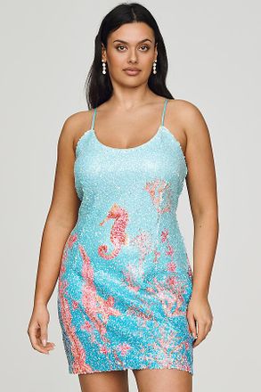 Elliatt Coral Sequin Mini Dress