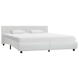 vidaXL Estructura De Cama Con Led Cuero Sint&eacute;tico Blanco 160x200 Cm Vidaxl