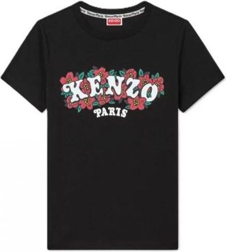 Kenzo Katoenen T-shirt - Dames - T-shirts - Zwart - M - Katoen - Tops