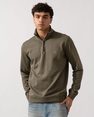 Boss Orange by Hugo Boss Mens Zetrust Sweatshirt in Dark Green Cotton - Size X-Large