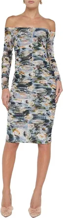 L'agence Lagence Morgana Ruched Off-Shoulder Dress