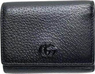 Gucci Pre-owned GG Marmont Leder Portemonnee - Dames - Vintage Accessoires - Zwart - ONE Size - Leer - Vintage