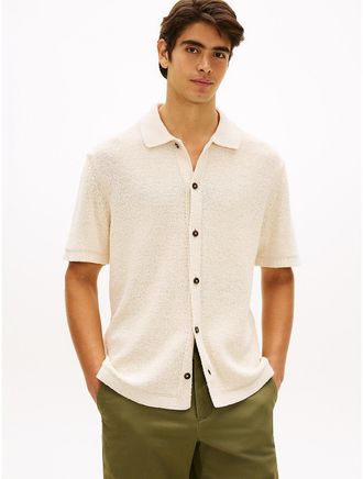 Tommy Hilfiger Mens Lightweight Knit Sweater Polo - Beige - XL