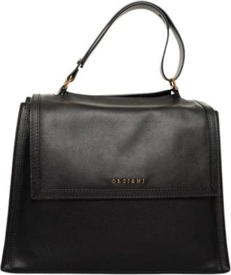 Orciani Medium leren schoudertas - Dames - Handtassen - Zwart - ONE Size - Leer - Tassen