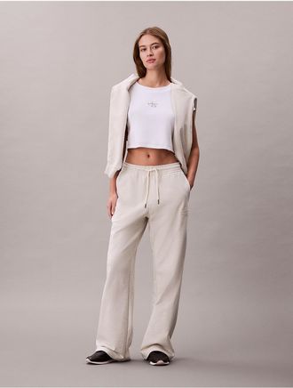 Calvin Klein Jeans Calvin Klein Womens Terry Embossed Monologo Sweatpants - Neutral - XL
