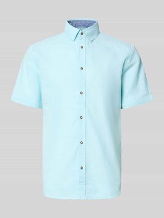 Tom Tailor Regular Fit Freizeithemd aus Leinen-Baumwolle-Mix in Petrol, Gr&ouml;&szlig;e XXXL