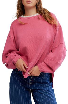 Free People Total Eclipse Oversize T-Shirt in Hibiscus Pop at Nordstrom, Size Small