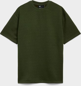 Le 31 Mens Embossed geo T-shirt