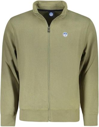 North Sails Katoenen Trui - Heren - Vesten met rits - Groen - S - Katoen - Hoodies & sweatvesten
