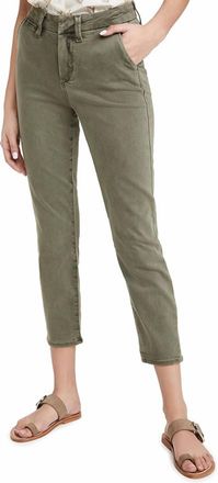 Paige Romy Welt Pocket Trouser In Vintage Ivy Green