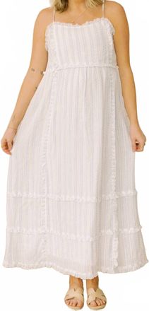 FRNCH Clio Maxi Dress In White/blue
