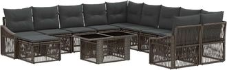 vidaXL Conjunto De Sof&aacute;s De Jard&iacute;n 12 Uds. Gris Y Gris Oscuro Vidaxl