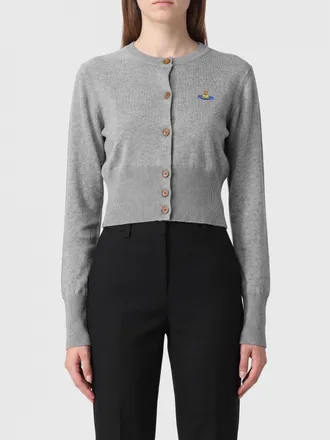 Vivienne Westwood Cardigan slim fit in cotone e cashmere con logo Orb