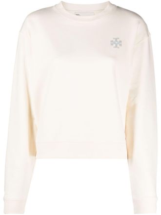 Tory Burch logo-embellished cotton sweatshirt - White