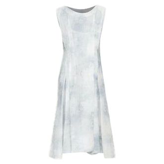 Marni tie dye print cotton round neck layered dress