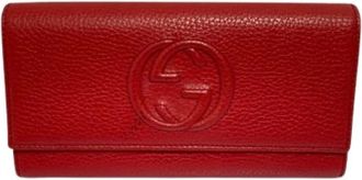 Gucci Pre-owned Wallets, female, Red, Size: ONE SIZE Pre-owned Soho Leather Long Wallet