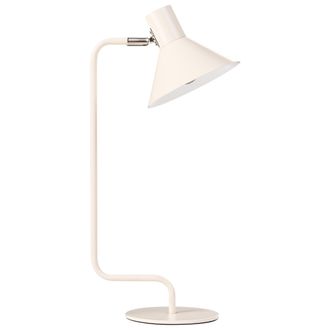 Beliani L&aacute;mpara De Escritorio Industrial Ajustable Para Mesita De Noche Pantalla C&oacute;nica De Metal Blanco Crema Rimava
