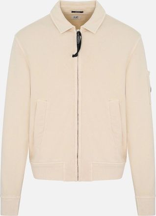 C.P. Company Mens DIAGONAL FLEECE SWEATSHIRT - Cream - Size: 40
