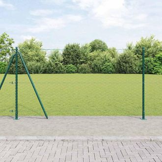 vidaXL Valla Hexagonal Con Base De Concreto 25 X 1,2 M Verde Malla Vidaxl