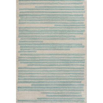 Jonathan Y Designs Khalil Modern Berber Stripe Area Rug in Cream/turquoise at Nordstrom, Size 2Ft 0In X 8Ft 0In