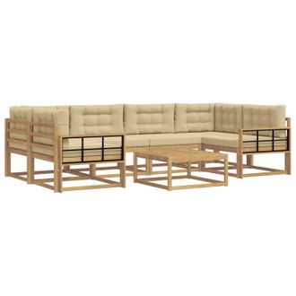 vidaXL Conjunto De Sof&aacute;s De Exterior Con Coj&iacute;n 5 Pcs Y Beige Vidaxl