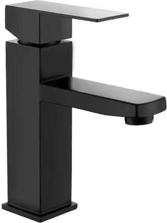OEM Robinet Lavabo - Acier Inoxydable - Finition Noir Mat - Mitigeur Monotrou - Hauteur 173 Mm - D&eacute;bit 5 L/min - Pour Lave-mains