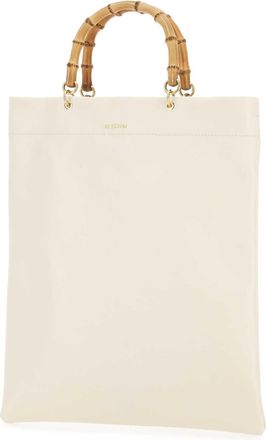 Jil Sander Womens Leather Medium Tote Beige