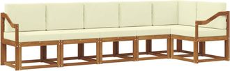vidaXL Conjunto De Sof&aacute;s De Exterior 6 Uds. Natural Y Crema Vidaxl