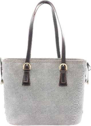 Ferragamo Pre-owned Denim Leather Tote Bag - Dames - Vintage Schoudertas - Grijs - ONE Size - Denim - Vintage