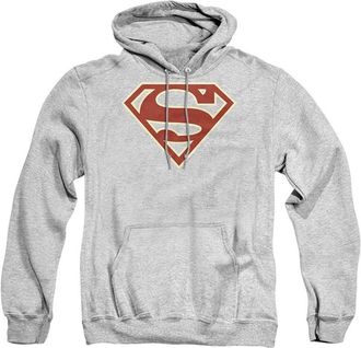 Gildan Superman Crimson & Cream Shield Adult Pull Over Hoodie / Hooded Sweatshirt