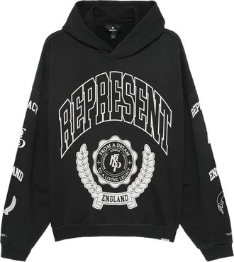Represent Cotton Hooded Sweatshirt With Distressed Effect