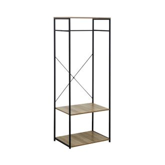 Regalos Miguel Regalos Miguel - Perchero De Barra Met&aacute;lico Con 2 Baldas De Madera Oinu 167x60x40,4cm 7house