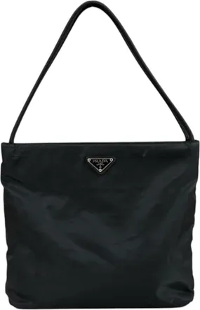 Prada Black Nero Nylon Handbag Tote Bag (Pre-Owned)