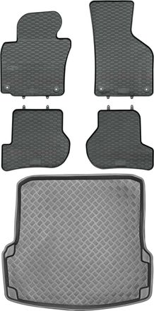 OEM Juego De Alfombrillas De Goma Para Skoda Octavia Ii Sed&aacute;n/hatchback De 2005-2013 + Alfombrilla Para Maletero