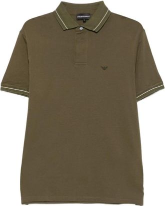 Emporio Armani Logo Katoenen Poloshirt - Heren - Polos - Groen - L - Katoen - Tops