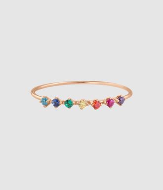 Vanrycke Bague Stardust Rainbow Or Rose Pierres Multicolores