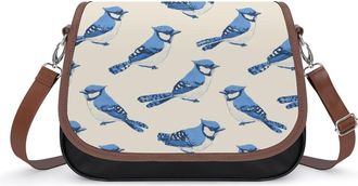 Generic Blue Jay Birds Small Womens Crossbody Bags Shoulder Handbag with Adjustable Strap for Travel