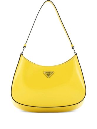 Prada Cleo Shoulder Bag Spazzolato Leather Large hobo bag - Giallo