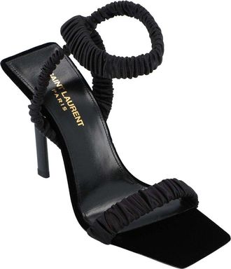Saint Laurent Womens Silk Pam Sandal (Authentic Pre-Loved)