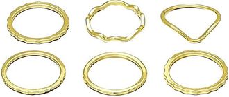 Adornia Adornia 6Pc 14K Plated Wavy Band Set