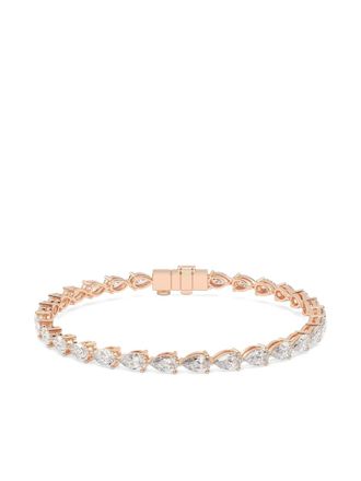 Tilla 14kt rose gold tennis bracelet - Pink