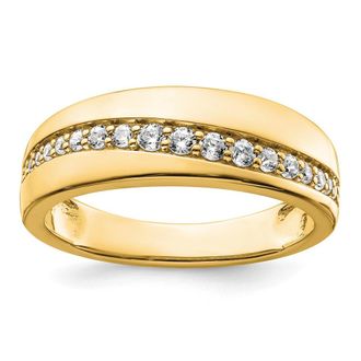 Diamond2Deal 14k Gold Lab Grown Diamond Wedding Band Ring 0.37Ct Clarity- VS Color- D-E