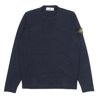 Stone Island Sweatshirts, male, Blue, Size: XL Regular Fit Cotton-Nylon Crew Neck Sweater