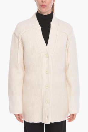 Bottega Veneta Cardigan in Misto Cashmere a Costine Bottega Veneta