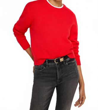 Good American Cozy Crewneck Sweater Top In Grenadine