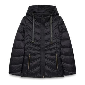 Fiorella Rubino Piumino Corto Trapuntato a Onde - - Jackets - Donna - Nero - 7XL