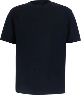 Emporio Armani Katoenen Jacquard T-shirt - Heren - T-shirts - Blauw - M - Katoen - Tops