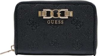 Guess Anise SLG Medium Zip Around - Dames - Portefeuilles - Zwart - ONE Size - Polyester - Accessoires